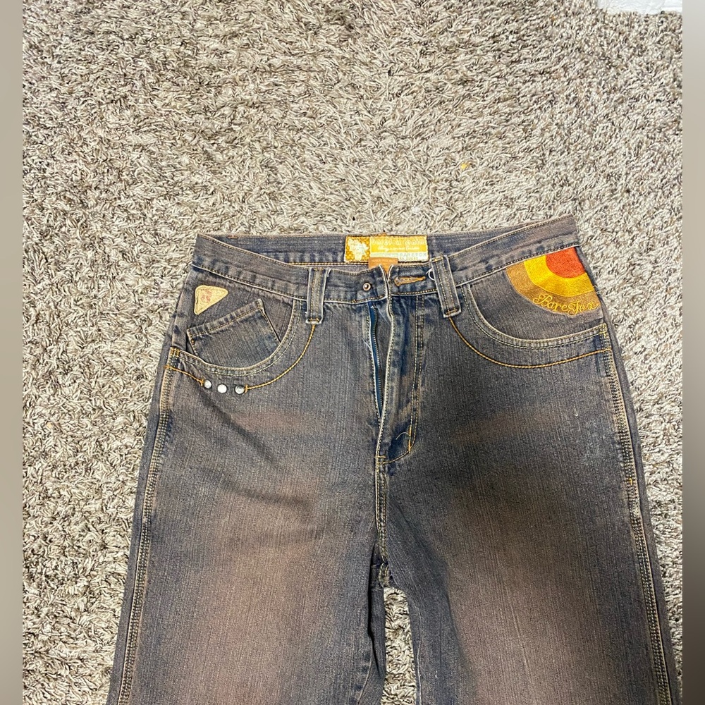 Vintage Flare Jeans with Rainbow Patch